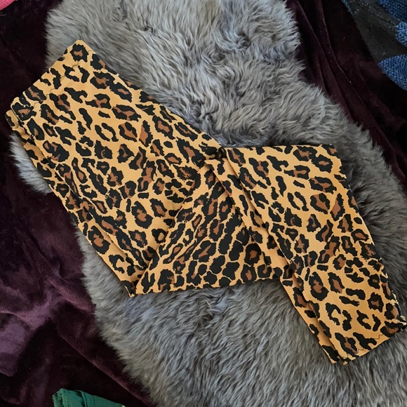 Patricia Field Pants - Patricia Field leopard spotted leggings 90s